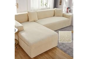 AYUOEODM Pokrowiec na sofę na narożnik w kształcie litery L, wodoodporny pokrowiec na sofę, 3-, 2-, 4-, 1-osobowe, 2024, nowe, antypoślizgowe poszewki na poduszki na sofę z elastycznymi paskami, uniwersalny