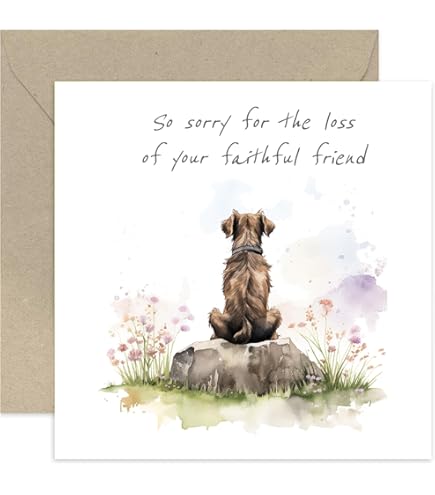 Pet Sympathy Card - Paw Print Design Condolence Card For Loss Of Dog Or Cat