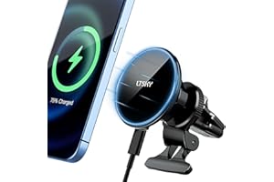 LTSKY 15W für Magsafe Autohalterung mit Ladefunktion,kompatibel mit MagSafe Autohalterung Ladegerät,KfZ Kabelloses Magnet Auto Handyhalter Wireless Car Charger für iPhone 15 14 13 12 Pro Max Mini Plus