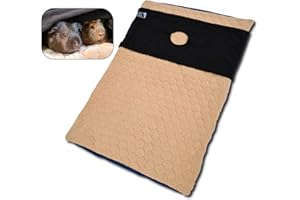 NEO SOLVO Tapis Litière Polaire pour Cochon d'Inde et Lapin - 70cm x 105cm avec Cachette - Absorbant et Imperméable - Confortable comme Un Coussin - Facile à Nettoyer - Pliable - Cage et Enclos 2x3