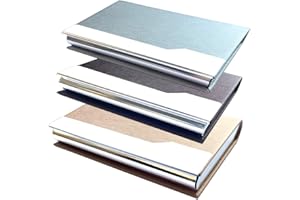 CKANDAY 3 Paquet Porte-Cartes de Visite Professionnelles, étui de Protection Multi-Poches en Soie de Luxe en Cuir PU avec Fermeture magnétique et métal pour nom, Carte d'identité pour Carte de crédit