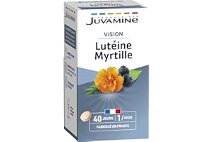 JUVAMINE - Lutéine, Myrtille et Vitamines A et B2 - Santé des Yeux - Contribue au Maintien d'une Vision Normale - Programme de 40 Jours - Fabriqué en France