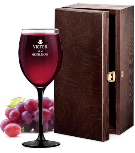 Verre à Vin Personnalisable Maverton - 490 Ml, En Cristal, Gravure Possible, Cadeau Anniversaire/mariage/Noël Pour Couple/parents