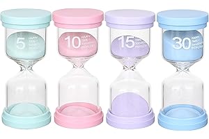 Toirxarn Klepsydra 4 kolory, 5 min / 10 minut / 15 minut / 30 minut, klepsydra, timer, dla dzieci, do klasy, kuchni, gier, dekoracja domu, kreatywne prezenty (4 opakowania)