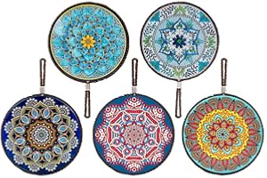 JGZTJXNK 5pcs ceramic trivets, hot dish mat, hot pot holder, pot holder, Heating pads for decorating tabletops and countertops, can be hung, kitchen Decor