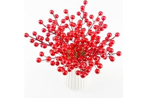 LEIMEND 30 Stück Rote Beeren Deko Weihnachten Kleine Künstliche Rote Beeren Weihnachten Holly Beere Weihnachtsbeeren künstlich für Weihnachts Deko und Kunsthandwerk