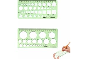 TUKNN Normographe Geographie,Normographe pour Croquis et Schémas,Regle Pochoir,Gabarit Cercle,Modèles de Mesure,Pochoir Geometrique,2PCS Règle Gabarit pour Studio Artistique ou Dessin et Dessin Personnel