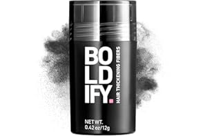 BOLDIFY Fibres Capillaires Naturelles - 12g - Poudre Densifiante – Masque la Perte de Cheveux en 15s – Pour Hommes et Femmes (Noir)