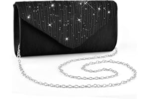 ERKOON Women Evening Clutch Bags, Prom Handbag Formal Party Clutches Wedding Purses Cocktail Promenade Shoulder with Detachable Strap