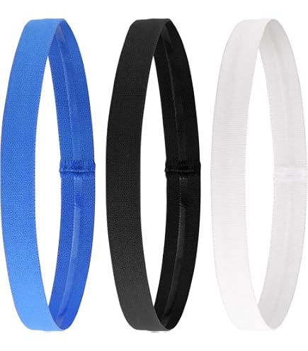 5 Bandeaux De Sport Fins & élastiques | Silicone Antidérapant Intérieur | Unisexe - Yoga, Running, Fitness | 5 Couleurs Assorties