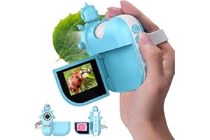 BEBANG Digital Microscope for Kids Handheld Miniscope - 4K 2.0" Screen Rechargeable 1000X Mini Pocket Portable Magnifying Glass Edu Learning Science Toy Gift with Slides Kit 4-12 Children Students (Cyan)