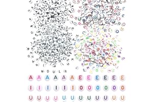WOXJENA 400 pezzi lettere per braccialetti A-Z, perline per fare bracciali, perline per amicizia, modello numerico per la fabbricazione di gioielli, braccialetti fai da te, collane, portachiavi