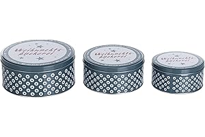 Brandsseller Set di 3 scatole per biscotti in metallo | Panetteria di Natale
