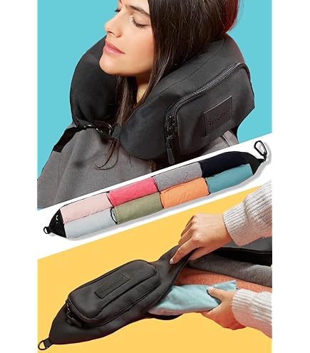 Invulbaar nekkussen - Multifunctioneel U-vormig reis-nekkussen - Blauw - Reizen met de Invulbaar nekkussen - Multifunctioneel U-vormig reis-nekkussen - Blauw - Reizen met de