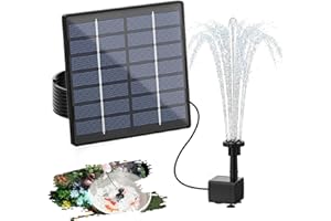 AISITIN Solar Springbrunnen für Außen, Upgrade DIY Solarbrunnen Solarwasserbrunnen, Solar Teichpumpe Solar Fontäne Pumpe Solar-Schwimmbrunnenpumpe mit 6 Fontänenstile für Wasserspiel,Garten