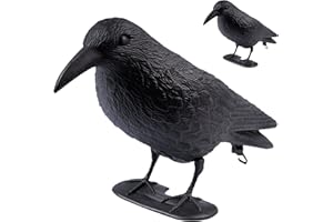 ARTECSIS 2 Corbeaux factices en Plastique / 38x13x12,5cm, Noir/Antipigeon, Effaroucheur