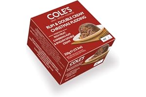 COLE'S Coles Luxury Traditional Rum & Double Cream Christmas Pudding in Gold Foil 400g