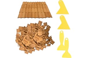 Cayway 300 PCS Mini Tuiles en Terre Tuiles Miniatures, Tuiles Miniatures Rouges Red Mini Briques Miniatures pour DIY Fairy Garden Decor, Accessoires Aménagement Paysager Miniature