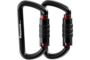FresKaro 3inch 12kN Twist Locking Carabiner Clips, Weight Rating 1224kg, Auto-Lock Aluminum Carabiners Heavy Duty, for Hammoc
