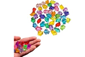 Omeblos 50 Pcs Pirate Jewels Treasure,Acrylic Diamond Gems Jewels,Childrens Crystal Acrylic Gemstones,Colorful Acrylics Ice Rock Gems,25mm Large Size for Party Decor,Vase Fillers & DIY Crafts,Gifts