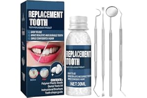 WERPOWER Tooth Filling Repair kit, Temporary Tooth Kits with 4 Dental Tools, Moldable False Teeth for Fixing Filling Missing Broken Tooth, 30ml