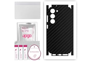 apgo Rückseite + Seiten Schutzfolie, Skin, kompatibel mit Samsung Galaxy S23, Hinten Displayschutzfolie aus Vinylfolie, Kratzfest, einfache Montage - Schwarzer Kohlenstoff