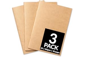 ARTISTIK A3 Sketchbook Soft Cover Craft (Pack of 3) – 40-Page Starter Sketch Book with 165gsm White Cartridge Paper Drawing Pad for Versatile Mixed Media Use