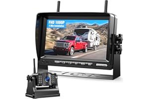 ZEROXCLUB Magnetic Wireless Reversing Camera Kit: 7" HD 1080P Monitor & 9600mAh Rechargeable Rear View Camera, 1-Min Installation, Loop Recording & IR Night Vision, for RV Trailer Truck Camper