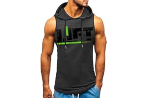 HOTCAT Tank Top Herren Sommer Muskelshirt Ärmelloser Hoodie Muskelshirt Workout Fashion Sport Top Bodybuilding Kapuzenpullover