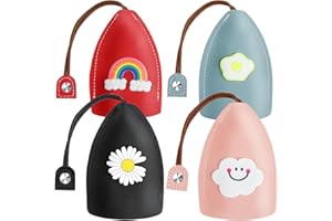 Modloan Portable Key Bag, 4 Pcs Pull Out Key Sleeve, Key Gag Holder, Cute Fruit-Style Key Bag, Unisex, Suitable for All Ages, PU Leather Key Bag, Large Capacity Can Be Ysed for Keys and Car Keys