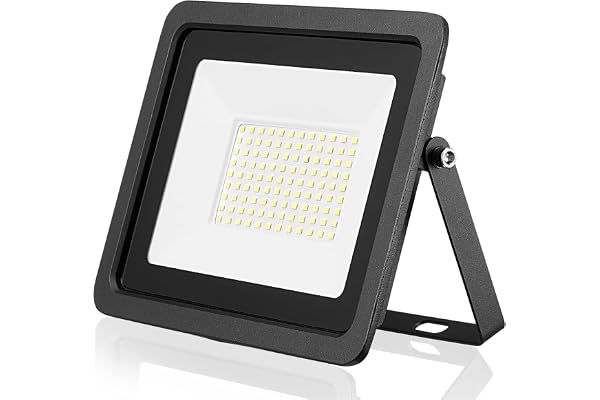 WCT Projecteur d'extérieur LED Projecteur 10W 20W 30W 50W 100W Applique murale réflecteur IP68 éclairage de jardin étanche(Blanc Chaud, 100W)