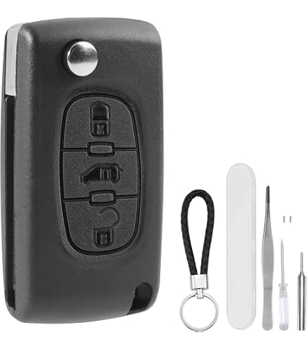 Chiave Telecomando Auto, Guscio Cover Chiave, 5 pezzi pulsantiera di ricambio per telecomando per auto Guscio in gomma a 3 pulsanti per Kia(with Letter