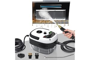 HOMBASING Steam Cleaners, 2500W Portable Steam Cleaner Handheld 6 Speeds for Home Kitchen Use, Steamer Cleaning Machine for Cleaning Upholstery, Bathroom, Grout and Tile, Car Detailing