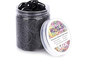 Assorted Size Small Rubber Bands Black Elastics Hair Ties Braiding Ponytail Holders Mixed Size Plastic Rubberbands for Girls Kids Mini Hair Bands No Damage 600pcs (MIX) by HOYOLS