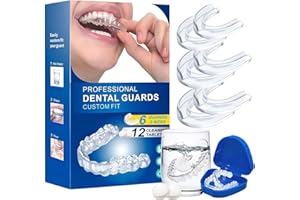 SENLINLIN 6 Stück Knirscherschiene für Nacht in 2 Größen, Formbare Zahnschiene Mundschutz gegen Zähneknirschen & Bruxismus, Schnarchschiene Beißschiene, Wiederverwendbar Transparent