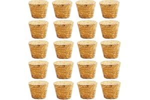 SKYPRO 20 tapones de corcho cónicos de madera para vino, tapones de sellado reutilizables para barra de botellas, manualidades, accesorios de cocina (24 x 19 x 25 mm)