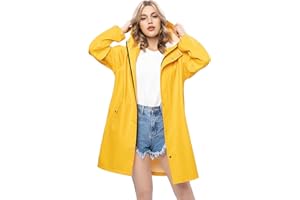 UNIQUEBELLA Raincoat for Women Rain Jackets Waterproof Breathable Windbreaker Outdoor Ladies Lightweight Coat