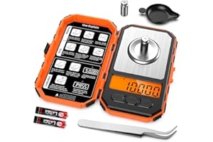 Ankilo cyfrowa waga kieszonkowa, 50 g/0,001 g, bardzo precyzyjna waga do biżuterii w formacie kieszonkowym, waga kuchenna z wagą kalibracyjną 20 g (pomarańczowy)