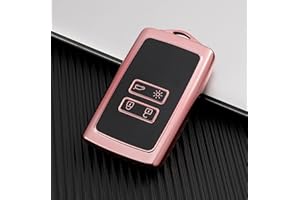 HooRLZ Protection Coque Clé Renault, Compatible pour Renault Voiture Trafic Captur Arkana Clio Kadjar Koleos Megane Espace Master Scenic Dacia, Coque De Clé De Voiture en Silicone - 4 Boutons, Rose