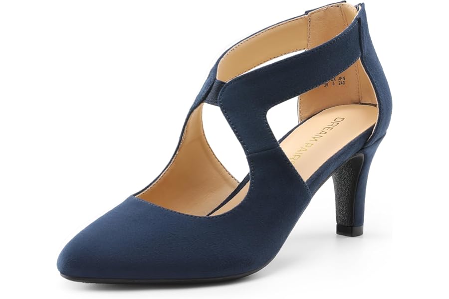 DREAM PAIRS Women's Pumps Closed Pointed Toe Kitten Heels Elegant Party Wedding Dress Shoes for Women