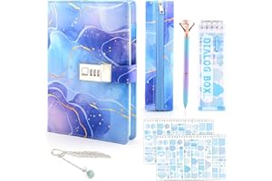 Coosilion Tagebuch mit Schloss Weihnachtsgeschenke für Mädchen 7 8 9 10 11 12 13 Jahre, Tagebuch mit Code Geschenke für Mädchen Teenager alter 7-14, Reisetagebuch Notizbuch Mädchen Mäppchen Aufkleber