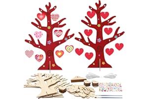 Matogle 6 Kits Bricoalge Arbres à Cœurs en Bois à Colorer - Loisir Créatif Enfants Adultes pour Mariage Fête Pères Mères Saint-Valentin Vitrine Boutique Déco DIY Arbre Amour