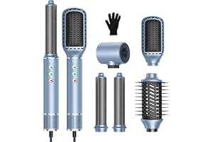 OKWRAP 5 in 1 Air Styler & Spazzola Asciugacapelli, Hair Styler 110000 RPM Asciugacapelli ad Alta Velocità Asciugatura Rapida, Spazzola Modellante ad Aria Per Capelli Ricci, Volumizzante