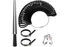 WEICLIANHP Baguier Mesure Taille Doigts, Outil de Mesure de Bague 4 Échelles (EU, UK, US, FR) - Jauge Anneaux pour Mesurer Les Tailles de Bagues, Calibreur de Doigt Précis