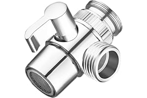 TOALUEA 3-Way Diverter Valve Tap with M22 to M24, G1/2 Shower Diverter Valve Brass Alloy, Water Diverter Applies to Sink Bathroom Kitchen, 3-Way T-Adapter Diverter Valve Replacement Part