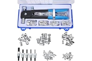 BOOMSTART Kit de Pince Ecrou Riveter, Pince à Ecrou Aveugle, 86pcs Écrou M3 M4 M5 M6 M8 et Pince, Pince a Sertir Insert Fileté Set