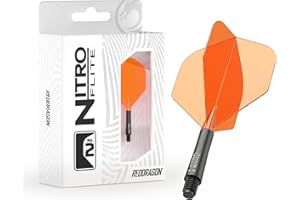 RED DRAGON Darts – Nitro Flite Système intégré de vol et d'arbre – No.2 Forme et design - Disponible en Court, intermédiaire et moyen - Variété de couleurs - Accessoires de fléchettes professionnelles