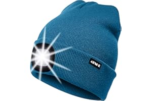 ATNKE LED Luminoso Gorro Sombrero, USB Recargable 4 LED Gorras para Correr Super Brillante Impermeable Luz Invierno Cálido Regalos para Hombre y Mujer
