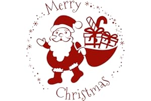 Orig. Stemplino® Maxi Timbro XL 35 – Buon Natale Babbo Natale inglese – Merry Christmas per regali e biglietti di Natale – Timbro in legno di alta qualità 78 x 46 mm rotondo