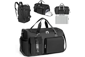 Cozary Sac de Sport Homme Femme - 42L Grande Capacité Sac de Voyage - Tissu Oxford Imperméable - Sac 3-en-1 -Compartiments Multiples - pour Sport Voyage Affaires